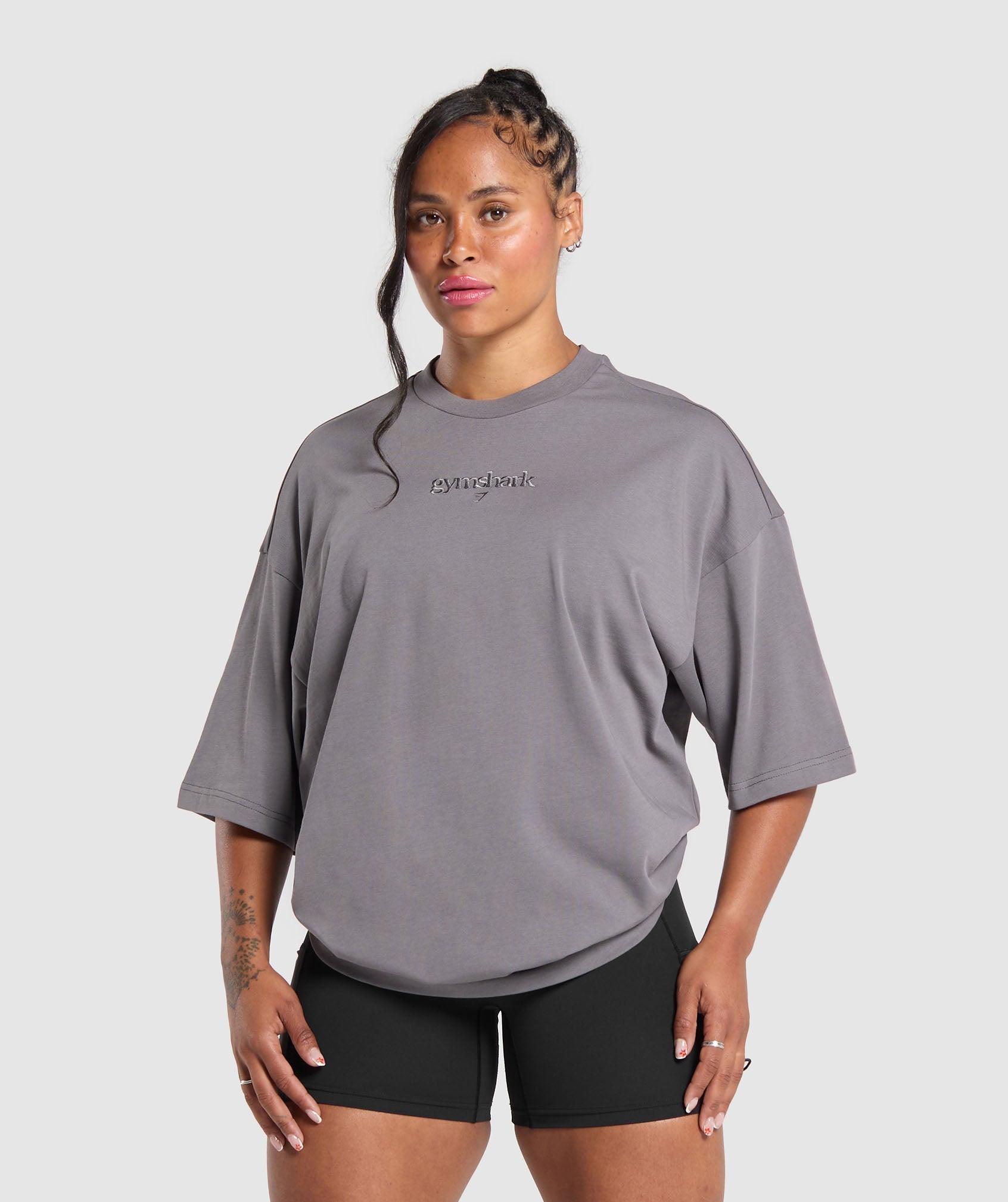 Embroidered Logo Oversized T-Shirt