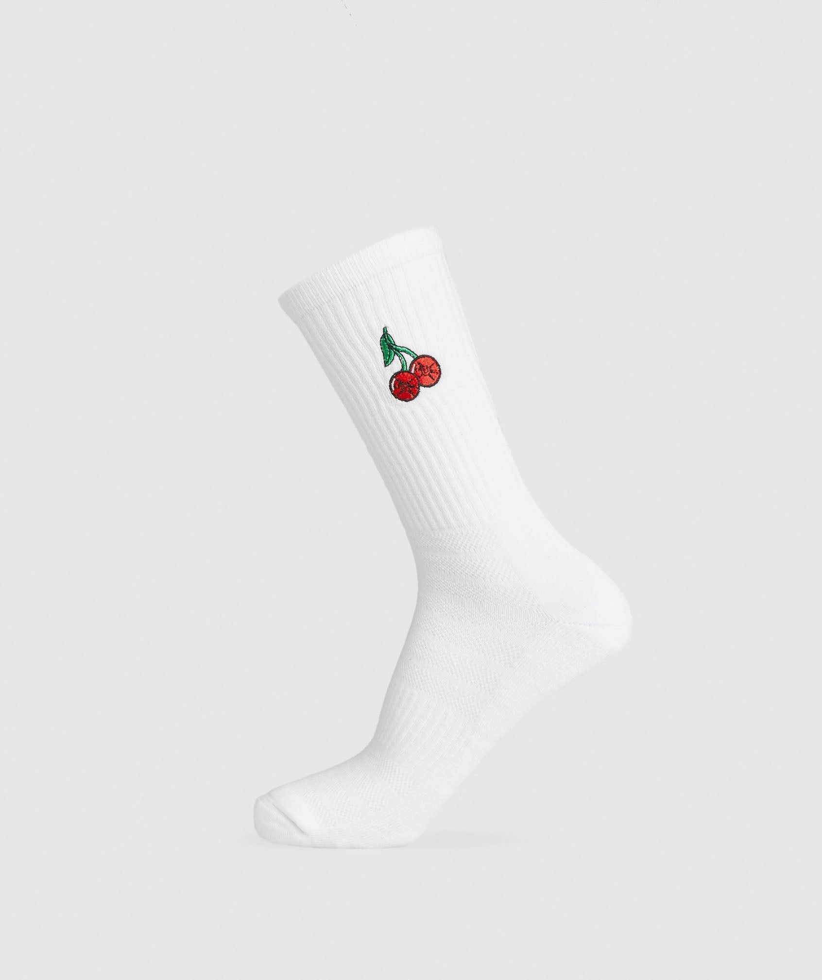 Graphic Cherries Crew Sock Single
