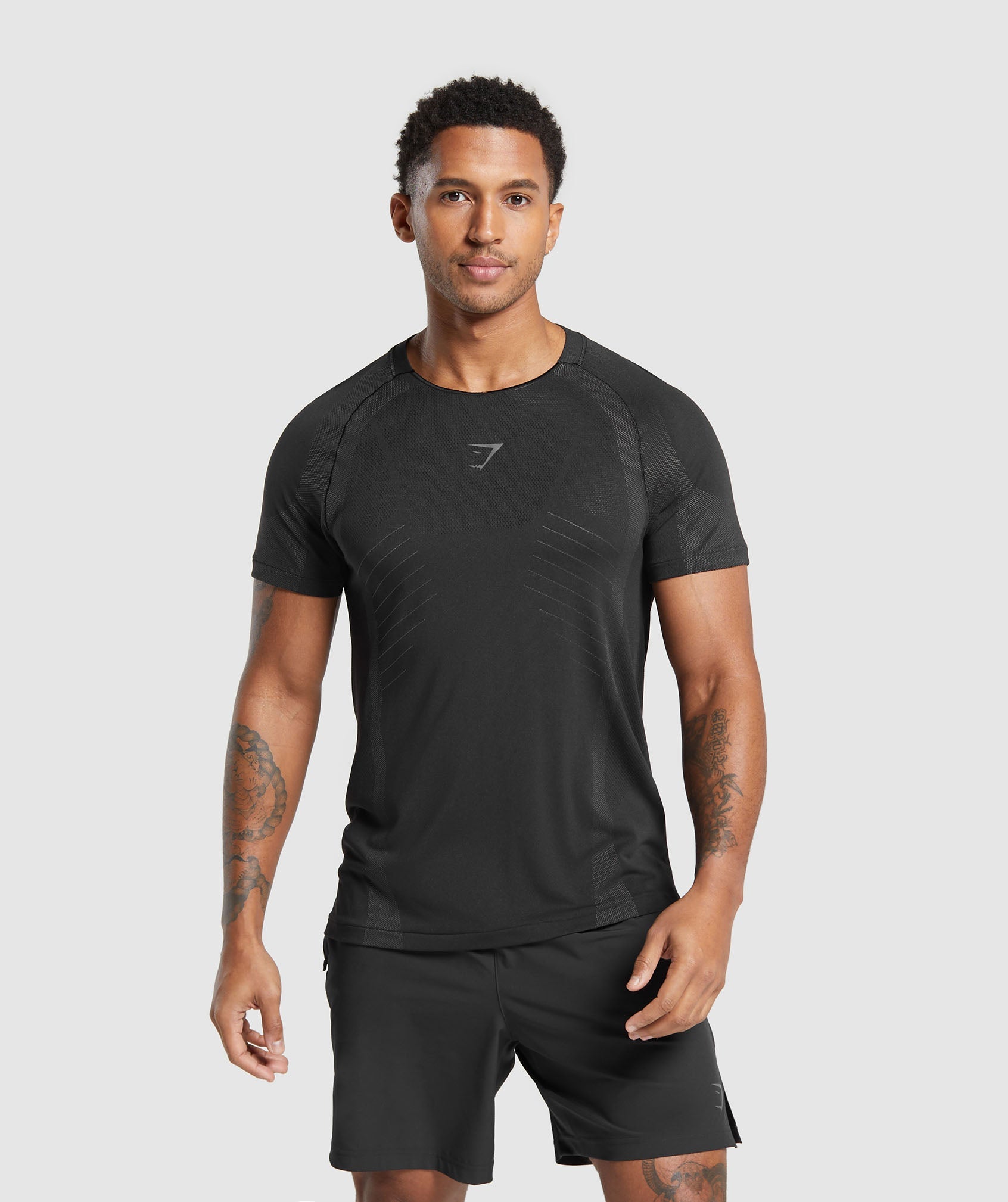 Apex Seamless T-Shirt - S, Black/Dark Grey